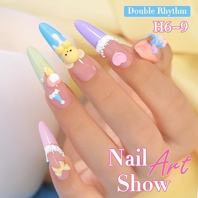 Double Rhythm 6 Pcs Hema Free Gel Polish Set 0.50 OZ Same Color Same Bottle Soak Off Neutral Natural Milky Gel Polish Kit Nail Art Manicure Salon DIY at Home (Pastel Yellow Orange-H6-9)