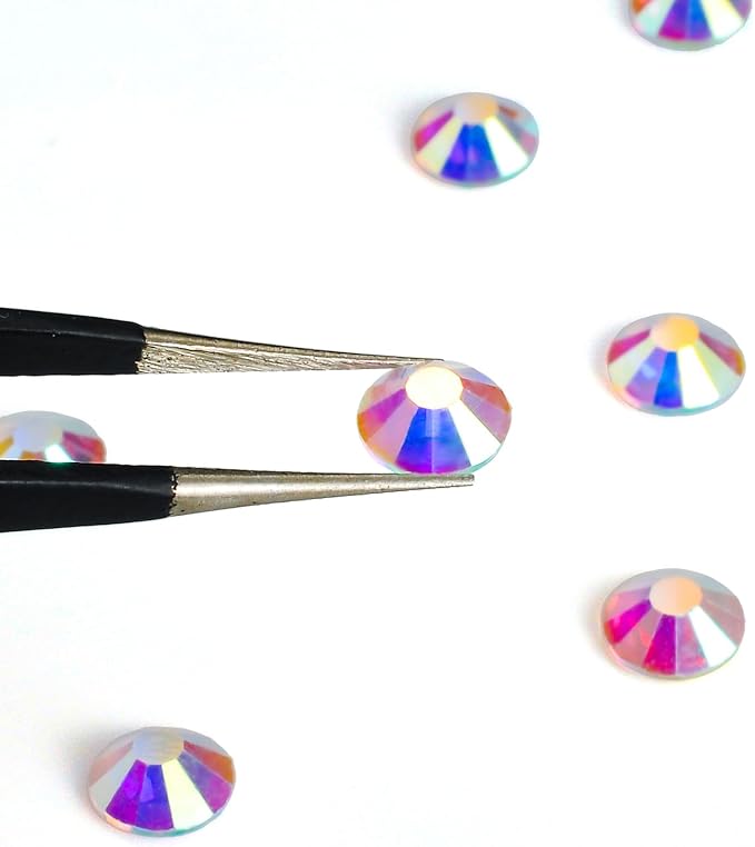288pcs Flat Back Rhinestones Glitter Round Crystal Gems Glass Rhinestones for Crafts Nail Art Clothes Shoes DIY Decorations, Transparent AB, SS30, 6.3-6.5mm