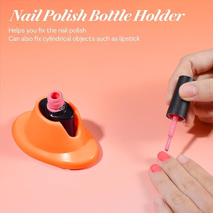 2PCS Nail Polish Bottle Holder Soft Rubber Nail Polish Bottle Holder Anti-Spill Bottles Stand Nails Holders For Painting Manicure Display Tools Nails Polishes Accessories Nailart Supplies