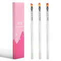 BQAN Nail Art Clean Up Brushes,3PCS Flat/Oval/Fine Angled Gel Nails Brush for Cleaning Polish Mistakes on the Cuticles, Nail Art Tools for Nails Design Painting and DIY (Clear)