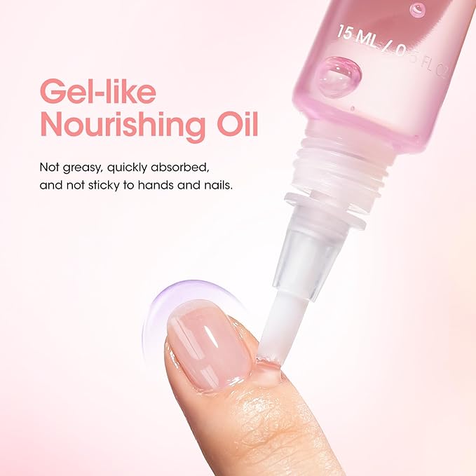 Gellen Cuticle Oil Pen Nourishing Nail Growth Oil Pen | Rich with Jojoba Oil & VE Soften Cuticles Strengthen Healthier-Looking Nails, Brush Applicator, Pro Care for Hands, Strawberry Scent