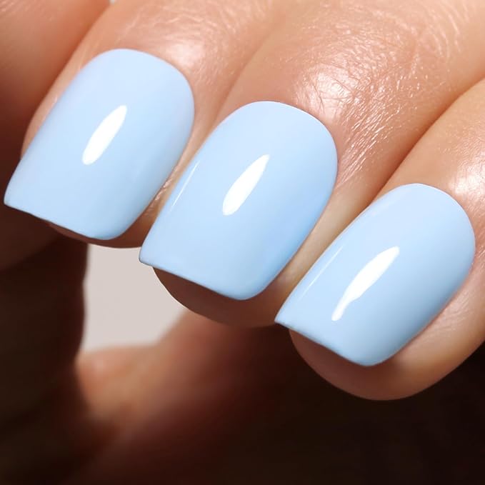 Gel Polish, 0.5 Fl Oz Light Baby Blue Gel Nail Polish Spring Summer Art Starter Manicure Salon DIY Soak off LED UV