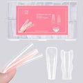 Sandwich Nails Dual Forms 180Pcs Long Coffin Shape, Nail Extension Forms with 15 Sizes, Reusable Plastic Nail Mold for Builder Gel & Poly Gel, No Paper Form Needed, Salon & Home DIY Nail Art