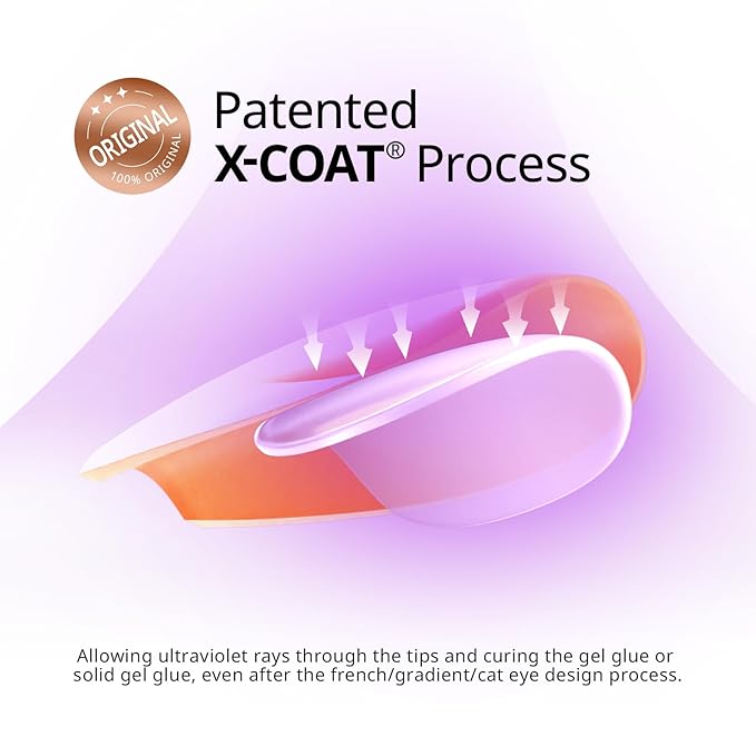 BTArtbox Press On Nails Medium - Soft Gel Nail Tips Almond XCOATTIPS Natural with Base Color, Stronger Adhesion, Pre-shaped Ultra Fit Fake Nails for Short Nail Extensions