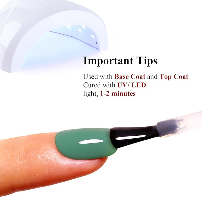 Gel Polish, 0.5 Fl Oz Olive Green Gel Nail Polish Autumn Winter Soak Off LED UV Gel Nail Polish Art Starter Manicure Salon DIY Nail Gel Polish