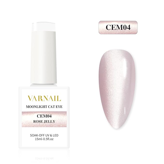 VARNAIL Moonlight Cat Eye Gel Polish Kit 6 Colors, Glitter 9D Holographic Gel Polish with Magnet, Soak off U V Light Nail Polish Set 15 ml/ Bottle, Salon Quality Magnetic UV Nail Polish