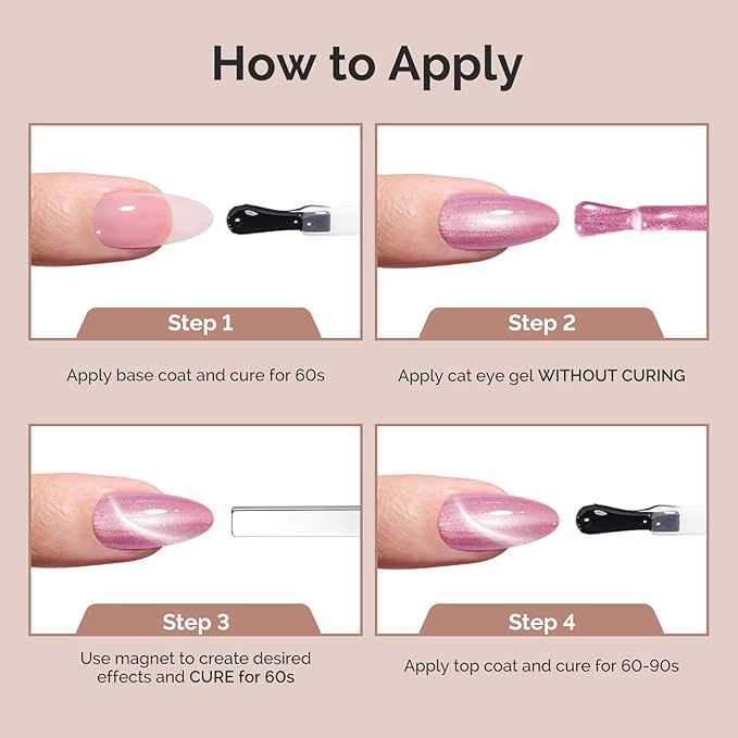 MelodySusie Pearl Cat Eye Gel Nail Polish, 0.5 Fl Oz Gold Glitter Holographic Magnetic Nail Polish with Magnet, UV Nail Polish for Nail Art Manicure Salon DIY at Home G1402
