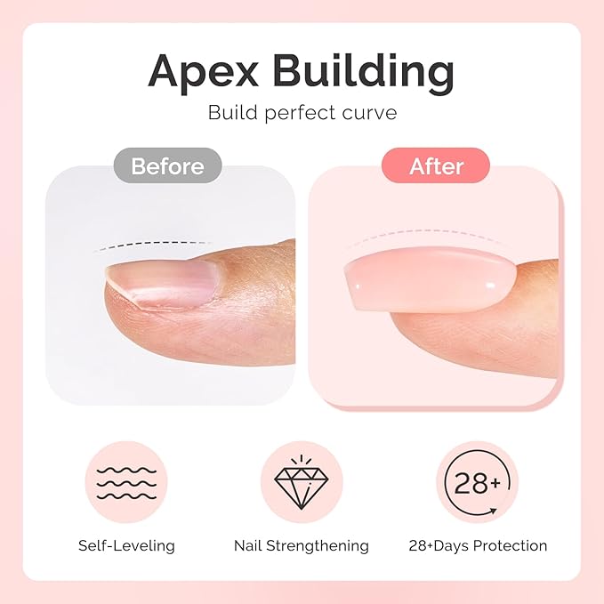 MelodySusie 2PCS 15ML Nude Builder Nail Base Gel for Nails Thickening,Soak Off UV Extension Gel,Rhinestone Glue in a Bottle for Nail Art Design Gift for Women DIY Manicure at Home 019 * 2