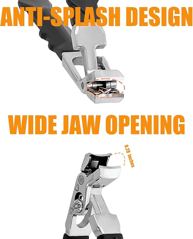 Heavy Duty Angled Head,Wide Jaw Clippers for Seniors,Ingrown Toenail,Thick Nail.Long Handle, Extra-Large Slanted Nail Cutter.Men,Women,Elderly.Stocking Stuffers.6Pcs