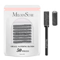 MelodySusie 50 Pcs Nail Drill Bits Small Sanding Bands with 3.1mm Mandrel Bit, 180 Fine Grit Nail File for Acrylic Nails Gel Manicures and Pedicure, Black