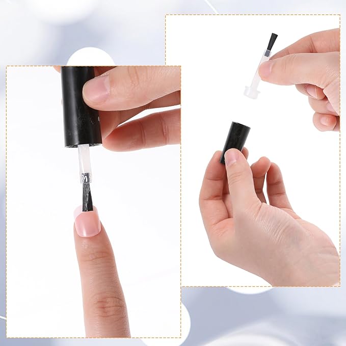 30 Pcs Replacement Nail Polish Brush Kit, Disposable Nail Art Brushes Set Soft Bristles Nail Brushes with Handle Dip Powder Liquid Replacement Brushes for DIY Nail Art Salon