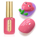 Double Rhythm 0.50 OZ Gel Polish Hema Free Same Color Same Bottle Golden Round Translucent Neutral Natural Milky 15 ML Jelly UV Polish Art DIY at Home (Pink Rose-C1473)