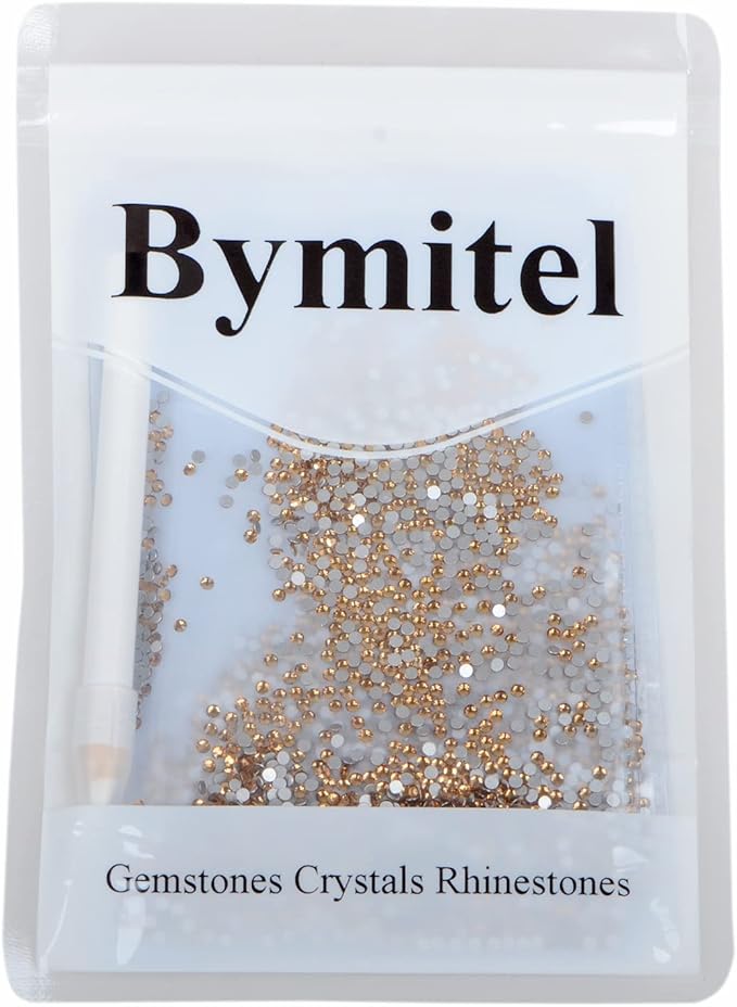 2880PCS Art Nail Rhinestones Non Hotfix Glue Fix Round Crystals Glass Flatback for DIY Jewelry Making with one Picking Pen (ss6 2880pcs, Lt. Topaz)