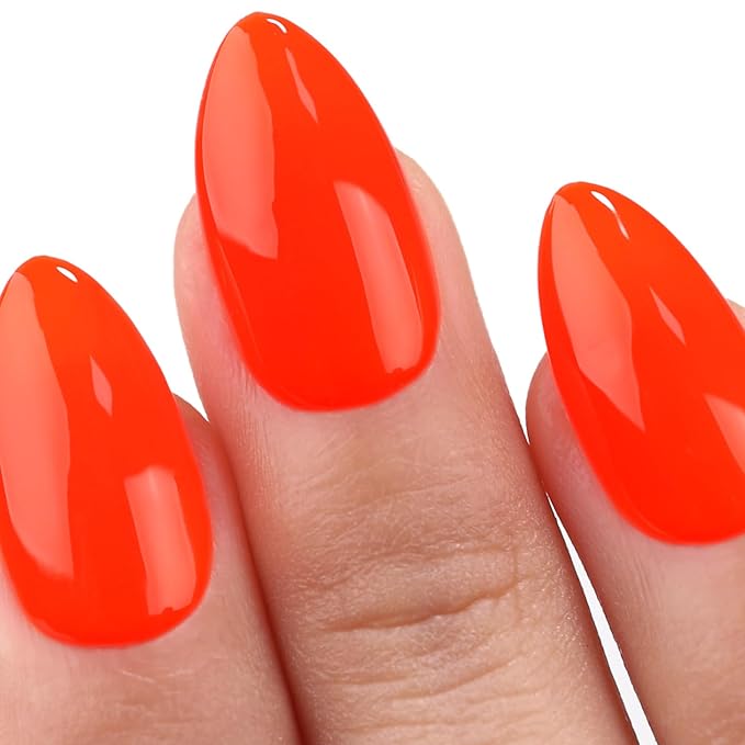 Imtiti Gel Gel Nail Polish, Neon Orange Red, 0.5 Fl Oz Soak Off LED UV, DIY Nail Art Kit for Women & Girls