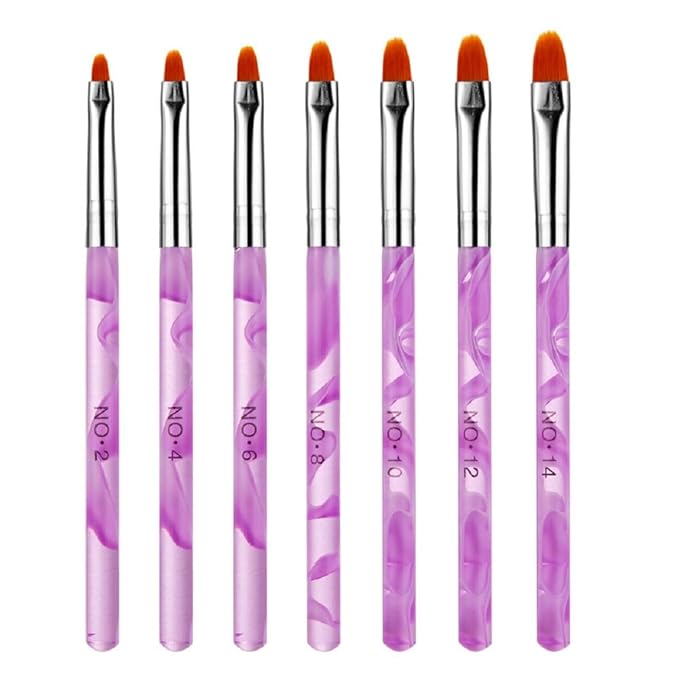 Yimart 7pcs UV Gel Nail Brush Nail Art Brush Nail Ar Pens Nail Brushes UV Gel Nail Polish Painting Drawing Brushes set Manicure Tools Set Kit