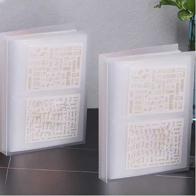 CAVAD Nail Art Sticker Storage Book Collecting Album 2 Pack/160 Slots Empty Storage Holder and 160 Pcs Label Sticker Plastic Nail Stickers Holder for DIY Nail Art Decals Organizer