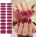 Semi Cured Gel Nail Strips 20 Pcs Purple-Red Cat Eye Gel Nail Wraps, Stickers, UV Light Required Nail Art Design Decoration Accessories