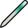 Mont Bleu Rainbow Crystal Nail File in Black Pouch - Czech Tempered Glass - Handmade in Bohemia (Czech Republic)