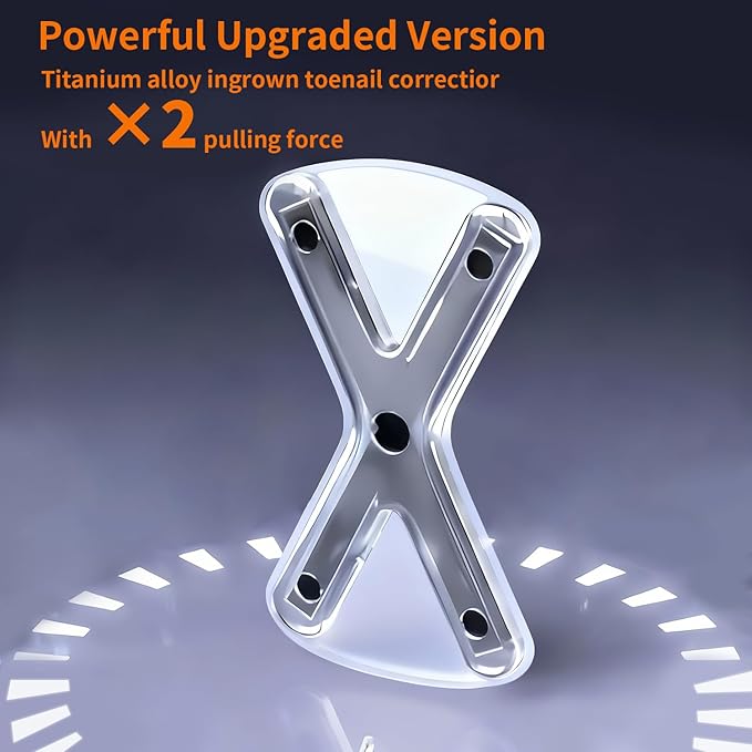 10 Patchs X-Shaped Upgrade Titanium Alloy Ingrown Toenail Corrector,At Home Ingrown Toenail Treatment for Man and Women,Ingrown Toenail Removal Kit,Curved Toenail Corrector (Large Size)