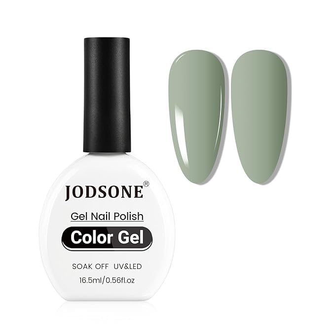 JODSONE 16.5ml Gel Nail Polish Sage Green Need U V Curing for Home Manicures Sage Green Lacquer for Solid Nail Designs Gift for Women