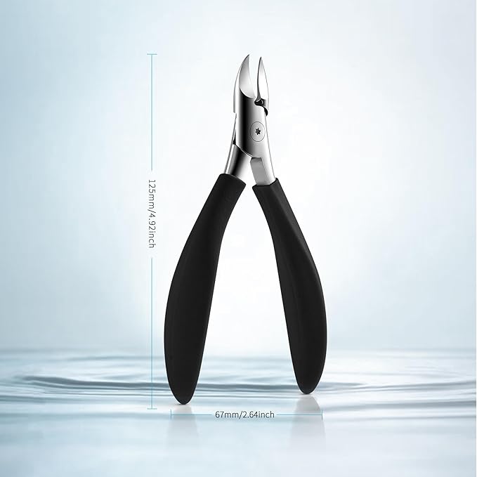 FVION Toenail Clippers, Professional Thick & Ingrown Toe Nail Clippers for Men & Seniors, Velvet-Soft Handle Toenail Cutter/Colorful Nail Clippers, High Grade Stainless Steel