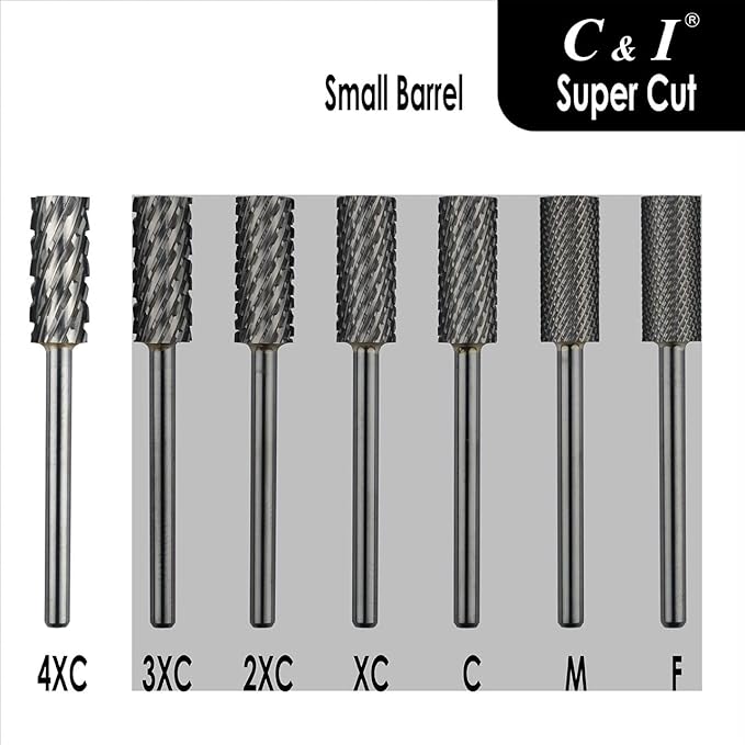 Super Cut Upgrade Edition, Small Barrel Nail Drill Bit for Electric Manicure Drill Machine, Remove The Nail Gels, Acrylic Gels, or Dip Powder (4 Extra Coarse -4XC)