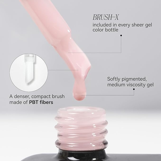 gelike ec Gel Nail Polish Pink Color Quick Dry for Mainicure Beginners Press On Nails 16ml Natural Nude - Easy Application for Home DIY Users Daily Wear with Smooth Brush