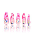 LOVFUL Press on Nails The Floating Romance French Tip | Handmade with Full Covered Crystals | Reusable Full Cover Nails | Coffin Classic Regular 1.3 in | H160-S