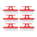 Superio Nail Brush Set (6 Pack) Cleaner with Handle, Durable Brush Scrubber to Clean Toes, Fingernails, Hand Scrubber All Surface Cleaning, Heavy Duty Scrub Brush Stiff Bristles, Easy to Hold. (Red)