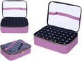 Small Clear Nail Polish Organizer Case Holds 40 Bottles(15ml-0.5fl.oz) Multifunctional Nail Polish Bag, Cosmetic Travel Makeup Bags for Women, Purple