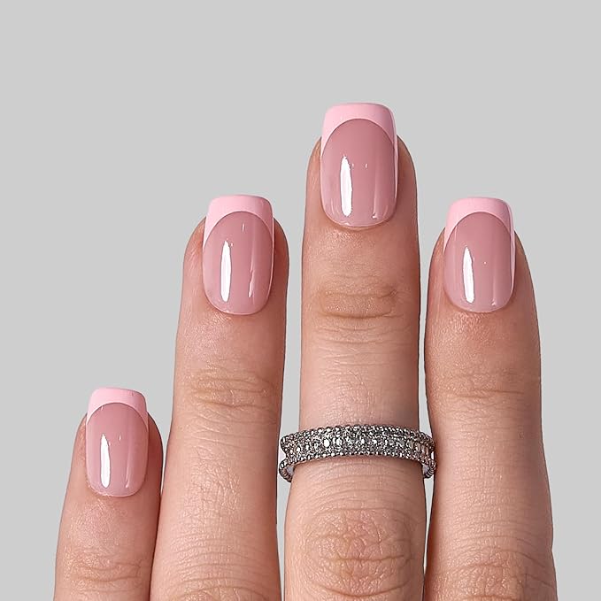 CurvLife Soft Gel Press On Nails Square, Long-Lasting Reusable Fake Nails Kit with Glue & Tabs, 30pcs Salon-Quality Stick On Nails for Women At-Home Manicure (Nude Clarity)