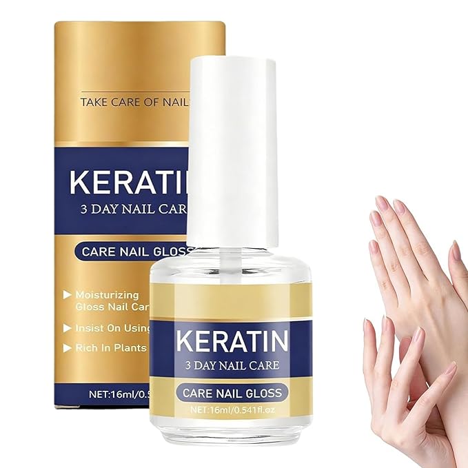 gearvix Keratin 3-Day Nail Renewal Oil, Keratin & Amino Acid Nail Strengthening Treatment Oil, High-Gloss Quick-Dry Fast Hydration (1PCS)