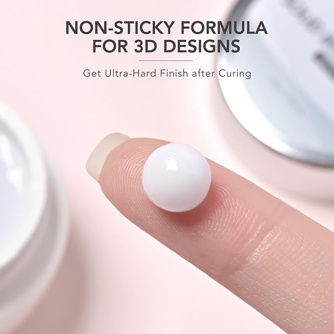 GAOY White 3D Sculpting Gel for Nail Art, 15g Solid Nail Gel Non-Sticky Hard Builder Gel for Carving, Molding and Building