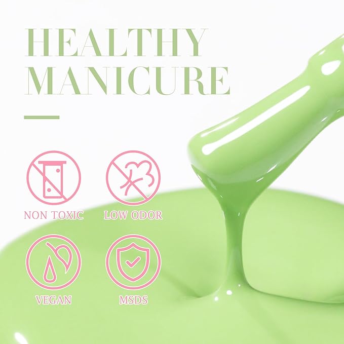 Double Rhythm Gel Polish 15ML Jelly Sheer Pastel Light Milky Color Pearl White Bottle 1 PC 0.5 OZ Full Size Nail Art Salon at Home (Milky Green-D1409)