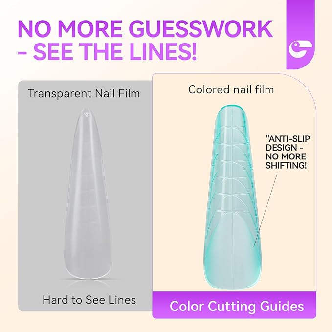 288pcs Nail Dual Forms for Buildergel: Gelike EC 12 Unique Styles & Sizes for Professional Salon-Quality Manicures at Home