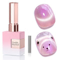 Double Rhythm 0.5 Oz Cat Eye Gel Polish with Magnet Same Color Same Bottle Holographic Glitter Shimmer Translucent Color Salon 15 ML Magnetic Nail Art (Mermaid Purple-MC1172)
