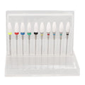 10 pcs Ceramic Nail Drill Bits Set, Electric Nail Files, Cuticle Polishing Bits for Acrylic Gel Nails, for Manicure and Pedicure for Nail Grinding