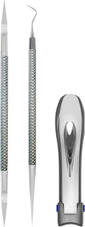 Onyx Professional 3 Piece Thick Toenail Grooming Kit - Includes Stainless Steel Toenail Clippers and 2 Tools for Smoothing, Shaping and Cleaning, Cut Through Thick Toenails, Healthy Feet