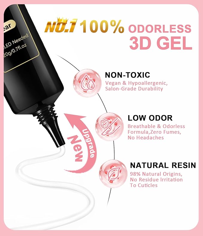 4 in 1 Upgrade 3D Gel Nail Gold Chrome Nail Powder【NO.1 -100% 3D Effect】20g No Wipe 3D Gel Nail Art Sculpture with Glitter Chrome Nail Powder for Home DIY Salon Gifts Women- White Gold