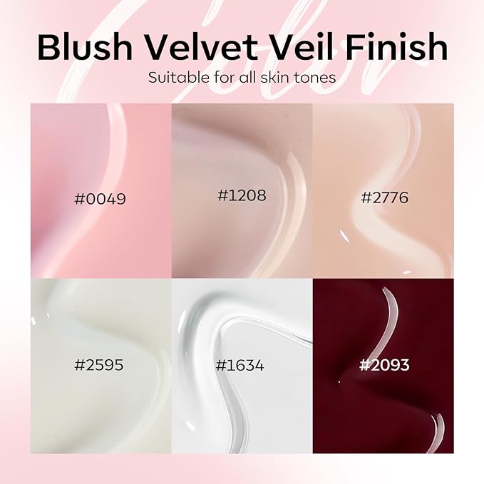 Modelones Gel Nail Polish Set -6 Colors Nude Pink White Gel Polish Kit Skin Tones Brown Milky White French Jelly Nail Gel Polish Nail Art Salon DIY Gift with Pearl Stickers & Nail Dotting-Liner Brush