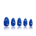 LOVFUL Press on Nails Dancing Rain | Handmade with Full Covered Crystals | Reusable Fake Nails | Almond Regular 1.0 in | H279-L