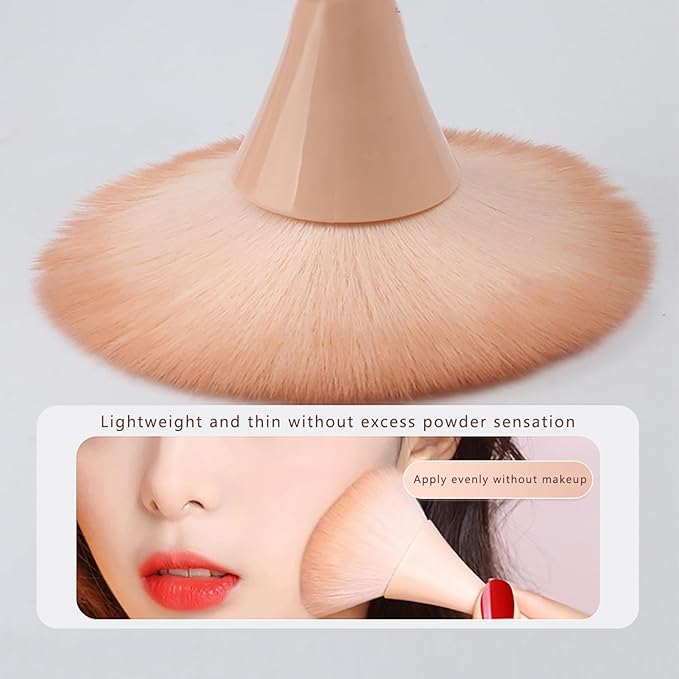 WOKOTO 5pcs Peach Pink Nail Dust Brushes For Nail Art Cleaning Brushes Kit Hourglass-Shaped Makeup Brushes Highlighter Brush Loose Powder Eyeshadow Foundation Blush Brushes Dust Nail Brushes Set