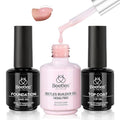 Beetles Hema Free Pink Builder Gel with No Wipe Gel Top Coat and Base Coat Shine Finish and Long Lasting, Soak Off LED Jelly Nude Builder Nail Strengthener Extension Thickening & Repair