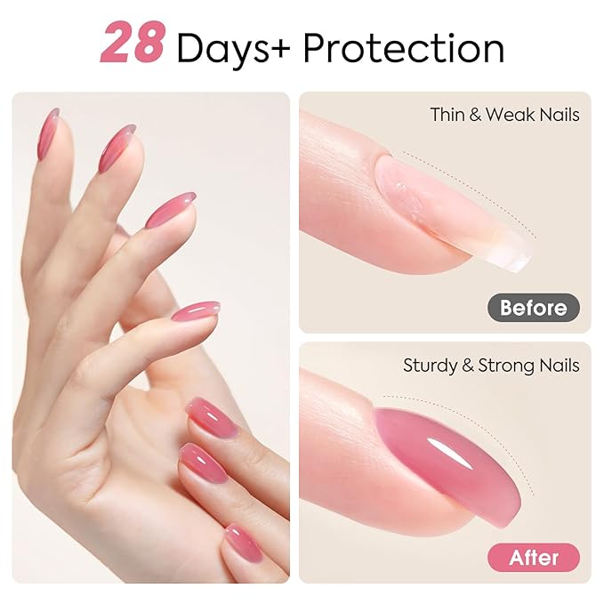 CANNI Quick Builder Nail Gel For Nails Set – 6 Colors 9ML Nude Soft Peach Pink, Soak Off UV LED Nail Extensions & Strengthening, Self-Leveling Builder Gel for DIY Manicure & Salon Use Women