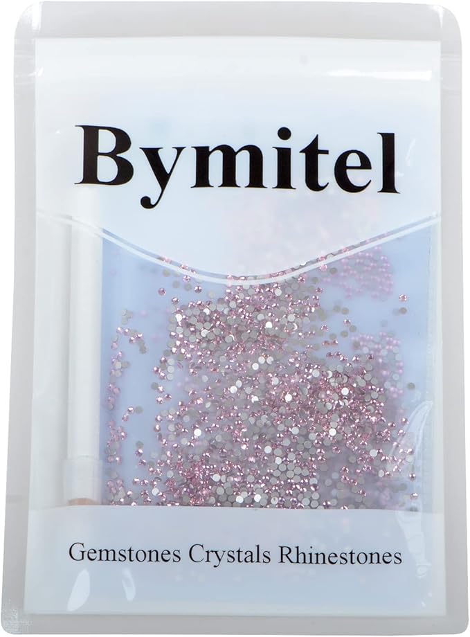 2880PCS Art Nail Rhinestones Non Hotfix Glue Fix Round Crystals Glass Flatback for DIY Jewelry Making with one Picking Pen (ss5 2880pcs, Lt. Rose)
