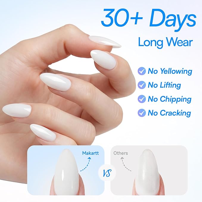 Makartt Gel Builder for Nails, Milky White Sculpture Gel Long-Lasting Hard Gels for Broken Nail Repair, Strengthening Extensions, Overlays, UV LED Lamp Cured, Nail Enhancement Home Salon DIY 1.06oz
