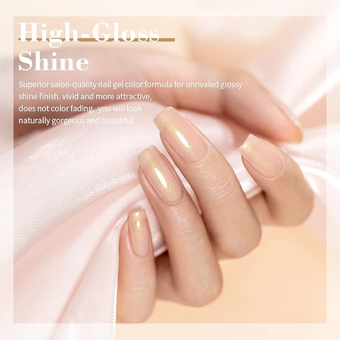 RARJSM Nude Gel Polish Peach Pink Gold Glitter Shimmery Neutral Jelly Color Skin Tone Gel Nail Polish 15ml Single Bottle Sparkle Pink Beige Natural Soak off UV LED Cured for Home Salon DIY Nail Art