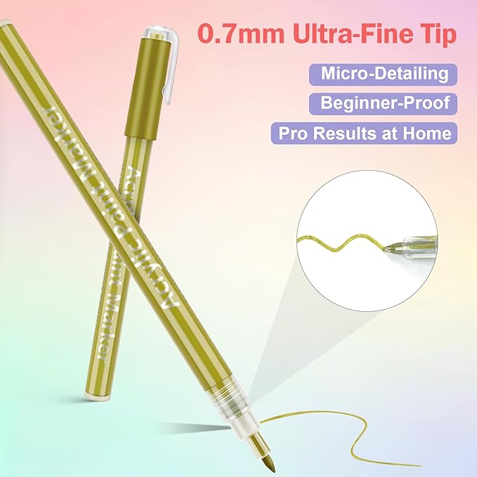 36 Colors Nail Art Pens Set, 3D Nail Polish Pens Quick-Drying Acrylic Paint Markers For Nail Art Drawing Painting Nail Point Dotting Liner Pen, Nail Design Kit Manicure Tools Home & Salon DIY