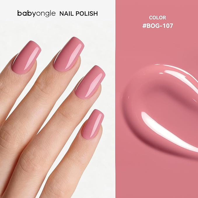Pink Nail Polish, 14 ML Quick Dry Nail Polish for Nail Art DIY Manicure at Home, Chip Resistant Nail Lacquer for Nail Art Varnish, Long Lasting, BOG107