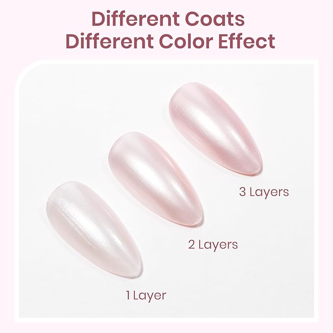 Pink Pearl Nail Polish, Quick Dry Fast Shimmer Mermaid Air Dry Fast Nail Lacquer DIY Manicure for Women Girls